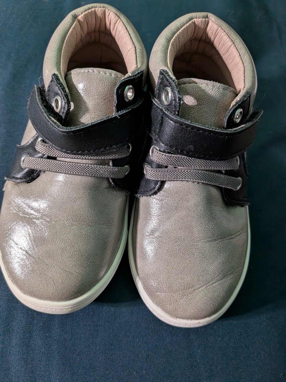 Kids Grey and Black High-Top Sneakers
